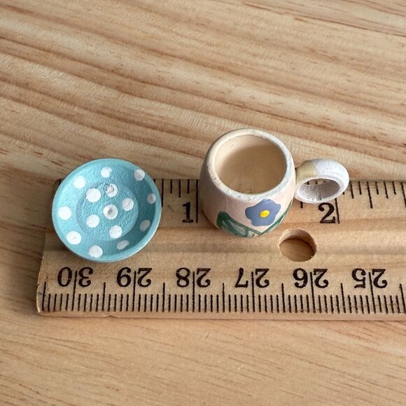 Vintage Miniature Tea Set Garden Pink Floral Bee Midwest Imports of Canon Falls - Picture 15 of 16